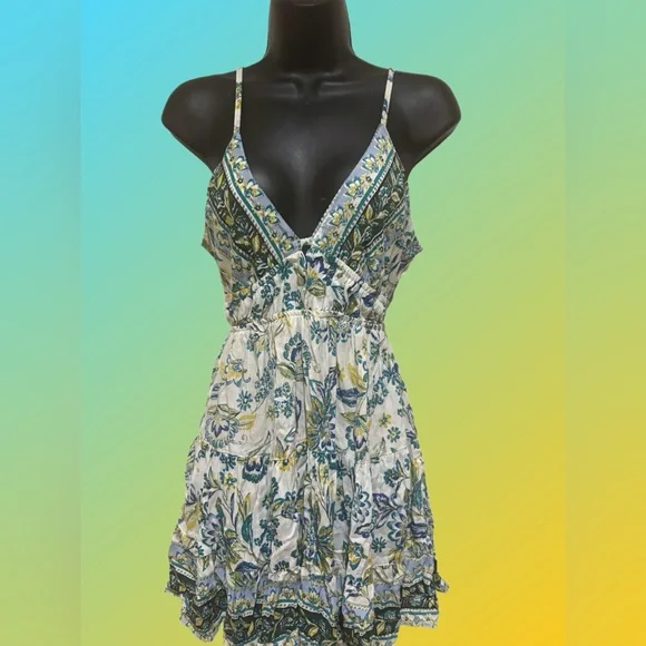 Beautiful Bohemian Floral Print Mini Sun Dress by Angie⭐️NWT⭐️🔥FINAL PRICE🔥 - Picture 2 of 9